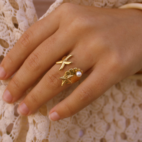 Bague Étoile Tropik Acier