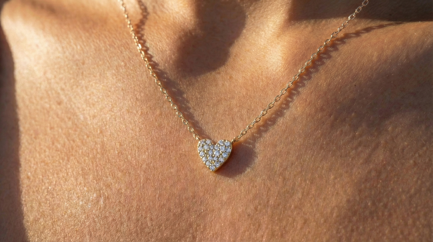 Collier Cœur Éclat Tropik Acier